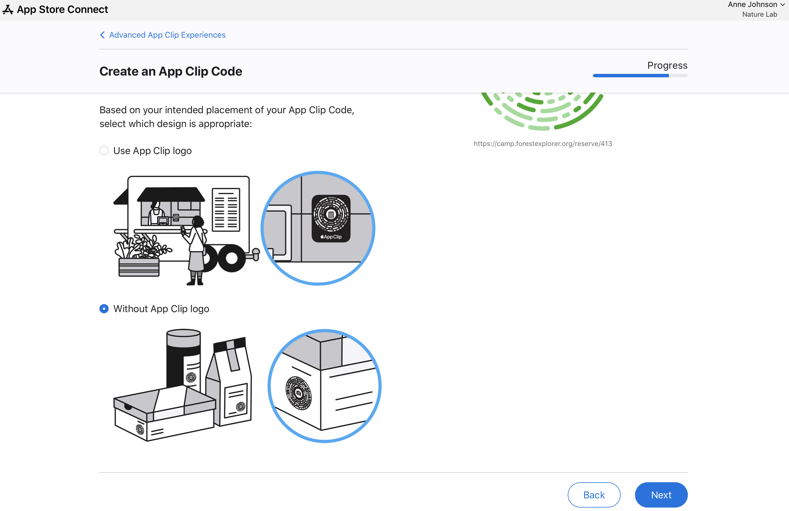 App Clipコードの「ロゴなし」のイラストのスクリーンショット。